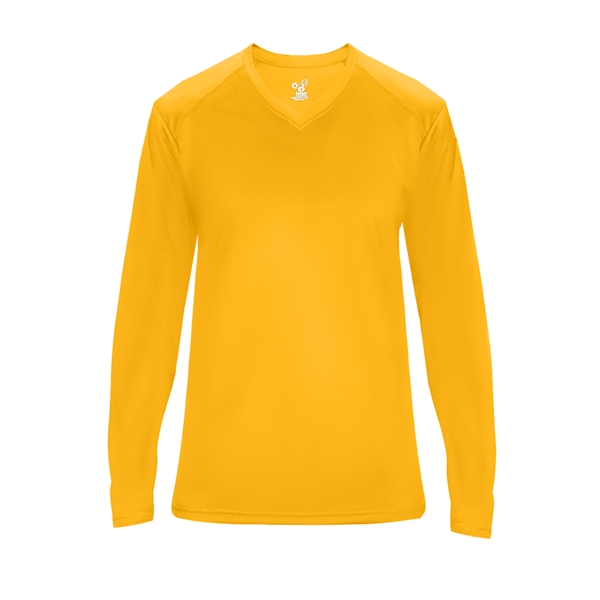 Long sleeve t-shirt with paneled shoulder for maximum movement, Superior interlock... from ASI 37461 Augusta Sportswear