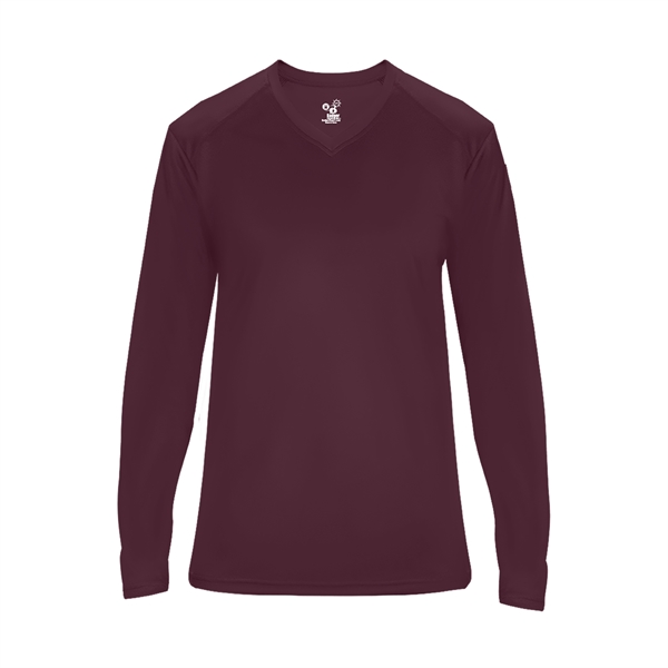 Long sleeve t-shirt with paneled shoulder for maximum movement, Superior interlock... from ASI 37461 Augusta Sportswear