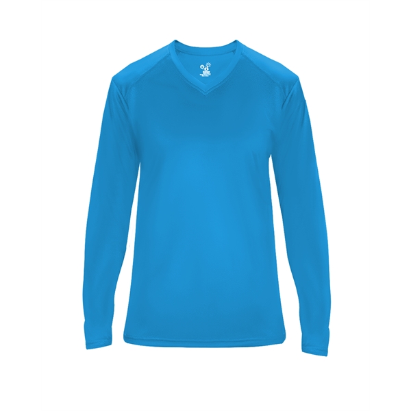 Long sleeve t-shirt with paneled shoulder for maximum movement, Superior interlock... from ASI 37461 Augusta Sportswear