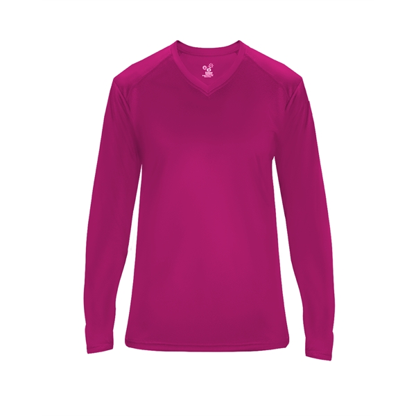 Long sleeve t-shirt with paneled shoulder for maximum movement, Superior interlock... from ASI 37461 Augusta Sportswear