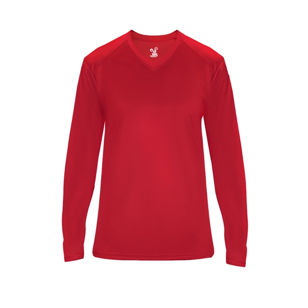 Long sleeve t-shirt with paneled shoulder for maximum movement, Superior interlock... from ASI 37461 Augusta Sportswear
