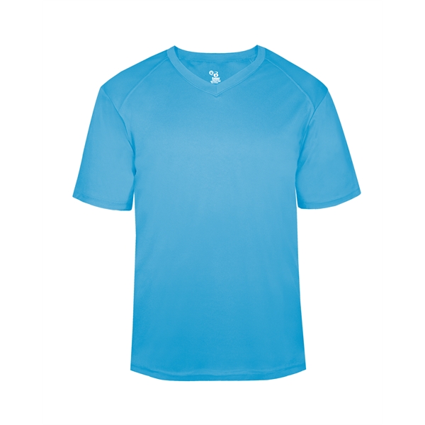 V-neck youth tee with Badger sport paneled shoulder for maximum movement,... from ASI 37461 Augusta Sportswear
