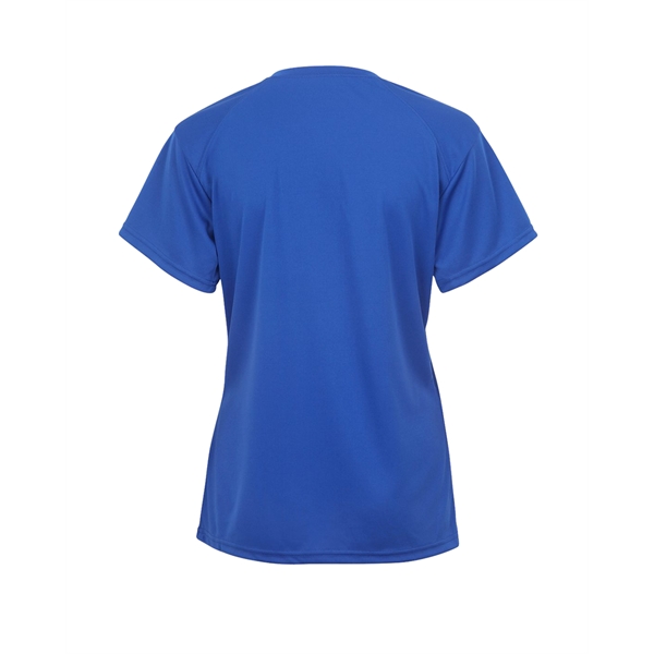V-neck youth tee with Badger sport paneled shoulder for maximum movement,... from ASI 37461 Augusta Sportswear