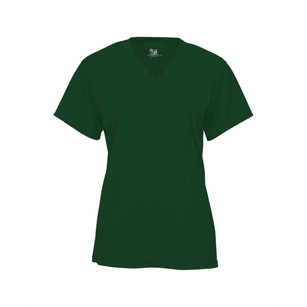 Women's v-neck tee with paneled shoulder for maximum movement, double-needle hem.... from ASI 37461 Augusta Sportswear