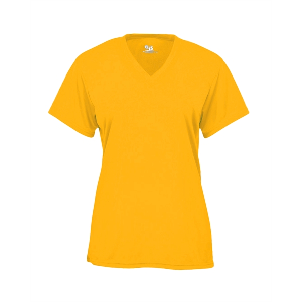 Women's v-neck tee with paneled shoulder for maximum movement, double-needle hem.... from ASI 37461 Augusta Sportswear