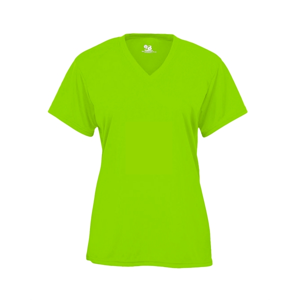 Women's v-neck tee with paneled shoulder for maximum movement, double-needle hem.... from ASI 37461 Augusta Sportswear