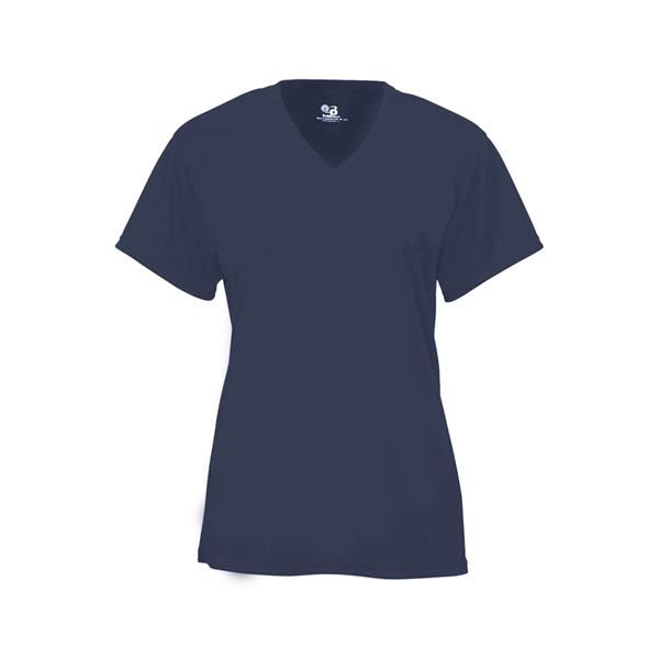Women's v-neck tee with paneled shoulder for maximum movement, double-needle hem.... from ASI 37461 Augusta Sportswear