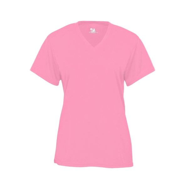 Women's v-neck tee with paneled shoulder for maximum movement, double-needle hem.... from ASI 37461 Augusta Sportswear