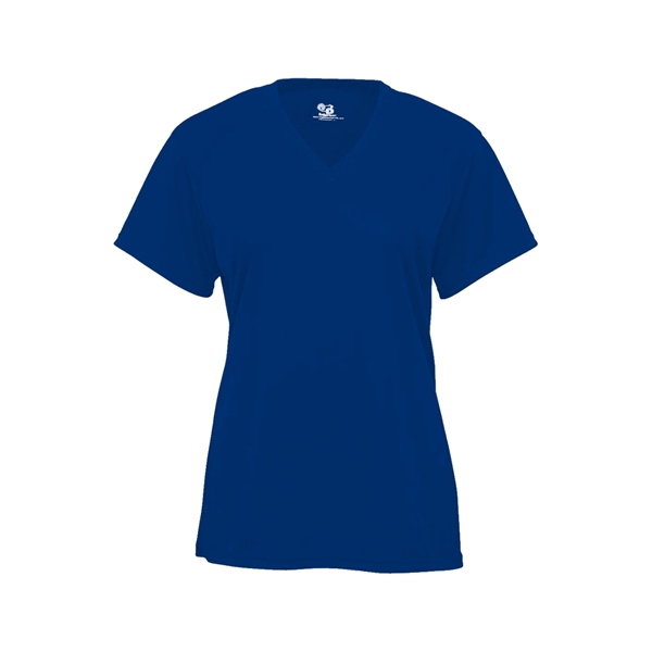 Women's v-neck tee with paneled shoulder for maximum movement, double-needle hem.... from ASI 37461 Augusta Sportswear