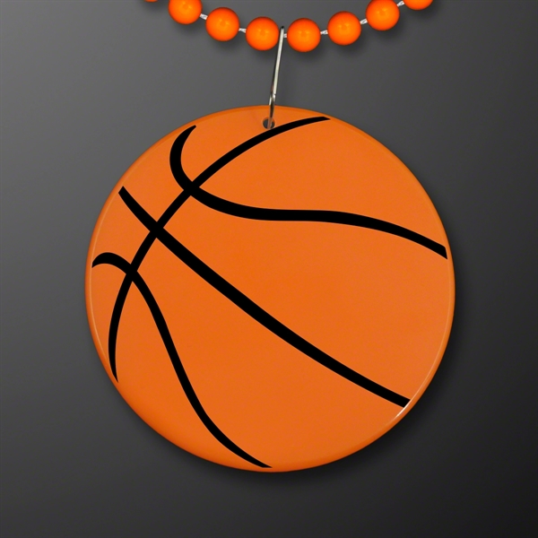 Basketball Medallion with J Hook for Beads (NON-Light Up); Imprinted Pricing... from ASI 34194 ALightPromos