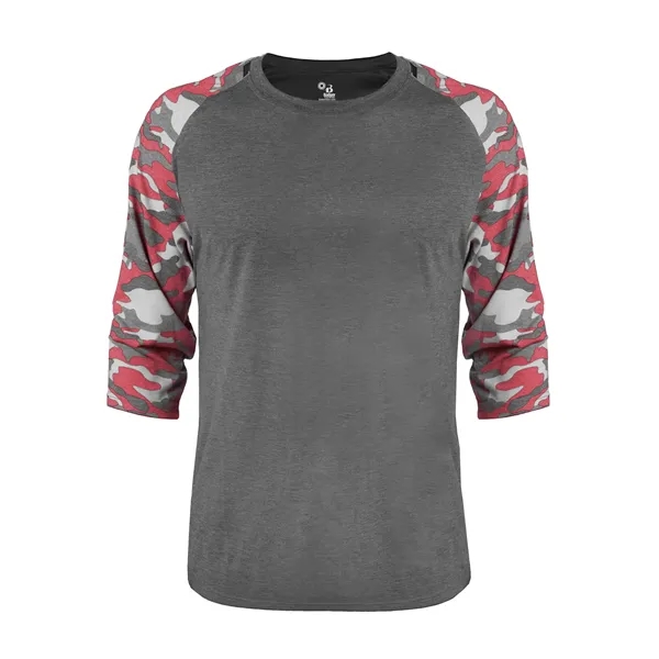 The Vintage Camo Tri-Blend Baseball Tee is made from a performance... from ASI 37461 Augusta Sportswear