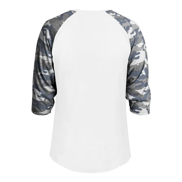The Vintage Camo Tri-Blend Baseball Tee is made from a performance... from ASI 37461 Augusta Sportswear