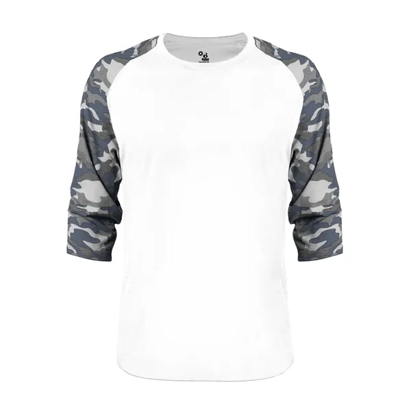 The Vintage Camo Tri-Blend Baseball Tee is made from a performance... from ASI 37461 Augusta Sportswear