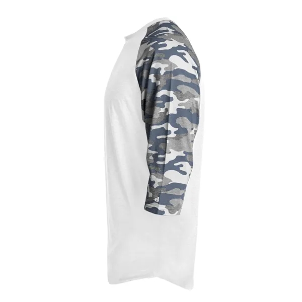 The Vintage Camo Tri-Blend Baseball Tee is made from a performance... from ASI 37461 Augusta Sportswear