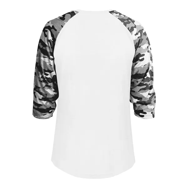 The Vintage Camo Tri-Blend Baseball Tee is made from a performance... from ASI 37461 Augusta Sportswear