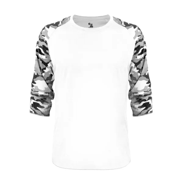 The Vintage Camo Tri-Blend Baseball Tee is made from a performance... from ASI 37461 Augusta Sportswear