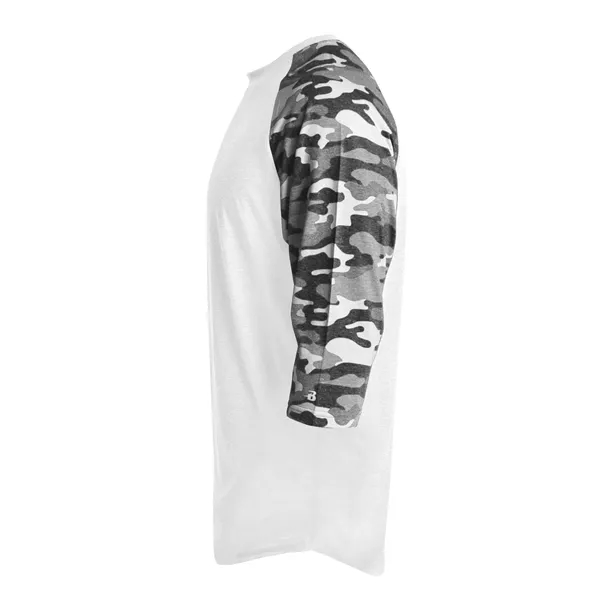 The Vintage Camo Tri-Blend Baseball Tee is made from a performance... from ASI 37461 Augusta Sportswear