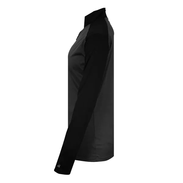 Women's 1/4 zip with paneled shoulder for maximum movement, superior interlock... from ASI 37461 Augusta Sportswear