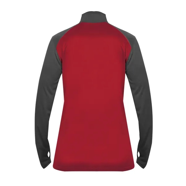 Women's 1/4 zip with paneled shoulder for maximum movement, superior interlock... from ASI 37461 Augusta Sportswear