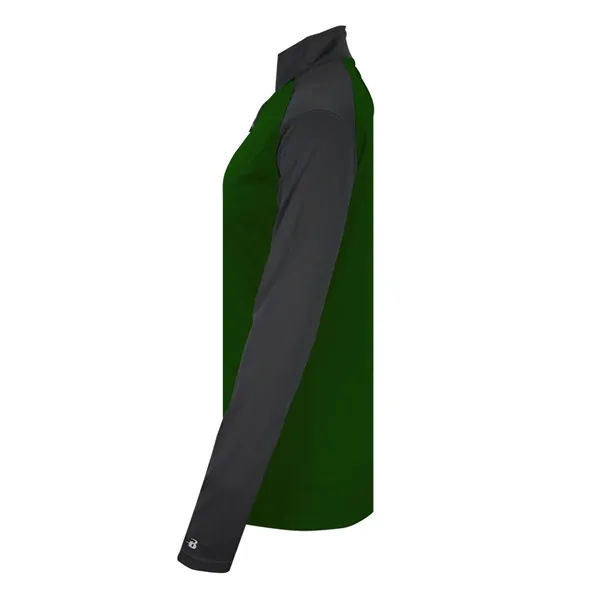 Women's 1/4 zip with paneled shoulder for maximum movement, superior interlock... from ASI 37461 Augusta Sportswear