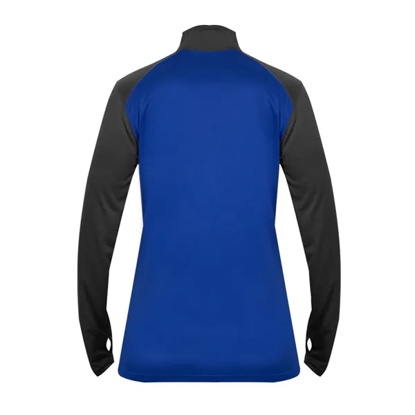 Women's 1/4 zip with paneled shoulder for maximum movement, superior interlock... from ASI 37461 Augusta Sportswear