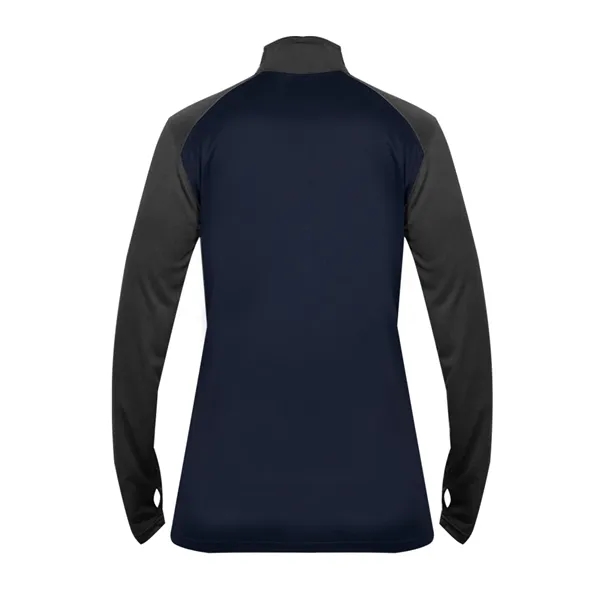 Women's 1/4 zip with paneled shoulder for maximum movement, superior interlock... from ASI 37461 Augusta Sportswear