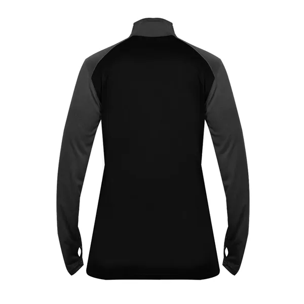 Women's 1/4 zip with paneled shoulder for maximum movement, superior interlock... from ASI 37461 Augusta Sportswear