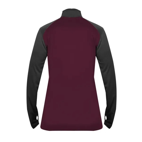 Women's 1/4 zip with paneled shoulder for maximum movement, superior interlock... from ASI 37461 Augusta Sportswear
