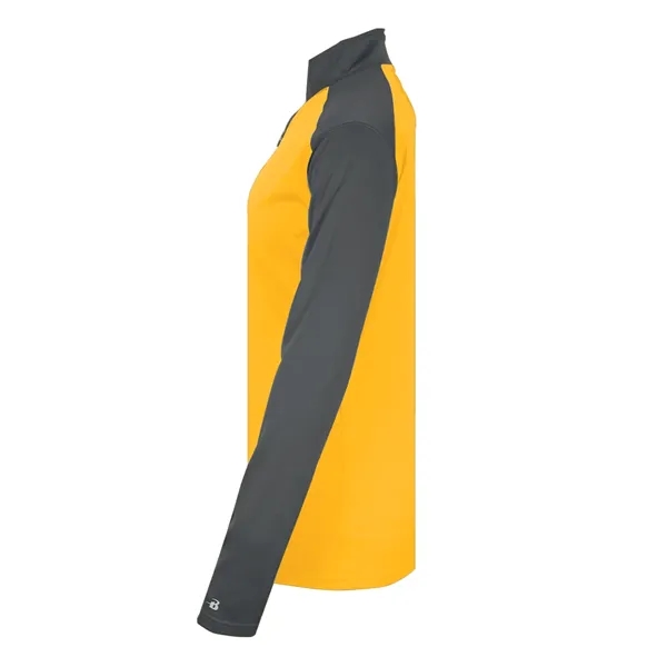 Women's 1/4 zip with paneled shoulder for maximum movement, superior interlock... from ASI 37461 Augusta Sportswear