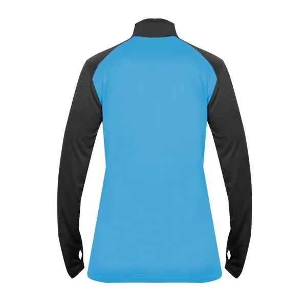 Women's 1/4 zip with paneled shoulder for maximum movement, superior interlock... from ASI 37461 Augusta Sportswear