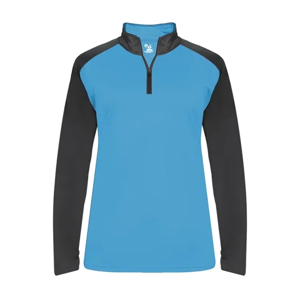 Women's 1/4 zip with paneled shoulder for maximum movement, superior interlock... from ASI 37461 Augusta Sportswear