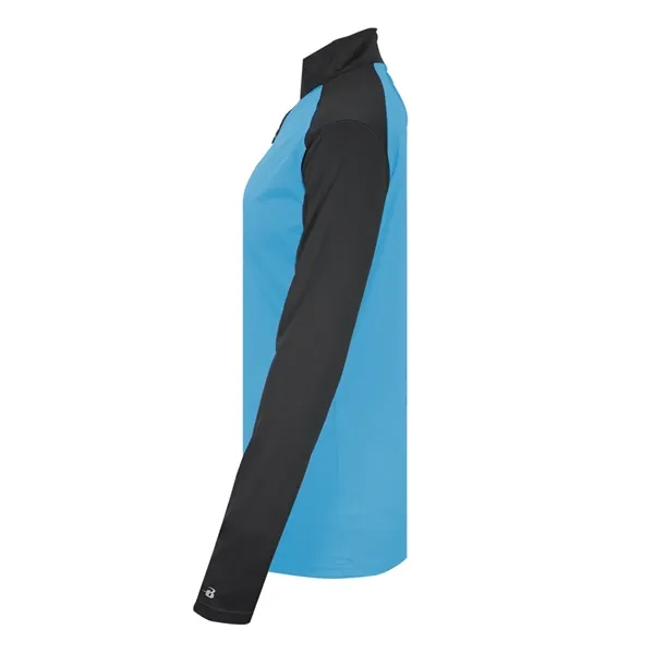 Women's 1/4 zip with paneled shoulder for maximum movement, superior interlock... from ASI 37461 Augusta Sportswear