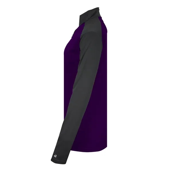 Women's 1/4 zip with paneled shoulder for maximum movement, superior interlock... from ASI 37461 Augusta Sportswear