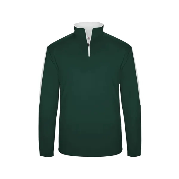 1/4 zip with Badger sport paneled shoulder for maximum movement, self-fabric... from ASI 37461 Augusta Sportswear