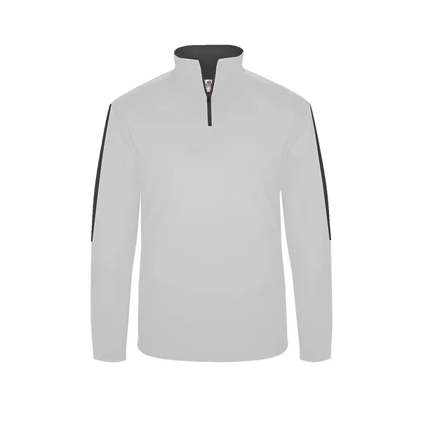 1/4 zip with Badger sport paneled shoulder for maximum movement, self-fabric... from ASI 37461 Augusta Sportswear