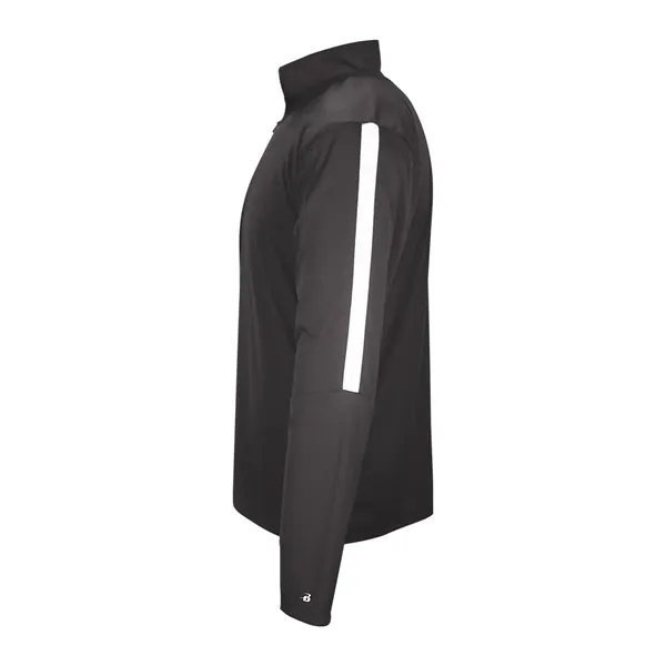 1/4 zip with Badger sport paneled shoulder for maximum movement, self-fabric... from ASI 37461 Augusta Sportswear