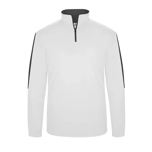 1/4 zip with Badger sport paneled shoulder for maximum movement, self-fabric... from ASI 37461 Augusta Sportswear