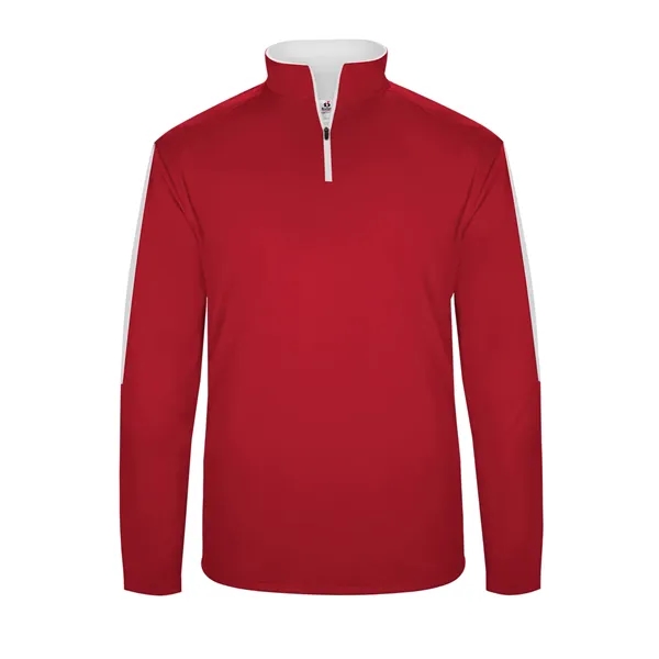 1/4 zip with Badger sport paneled shoulder for maximum movement, self-fabric... from ASI 37461 Augusta Sportswear