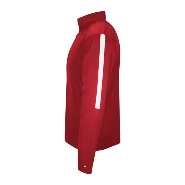 1/4 zip with Badger sport paneled shoulder for maximum movement, self-fabric... from ASI 37461 Augusta Sportswear