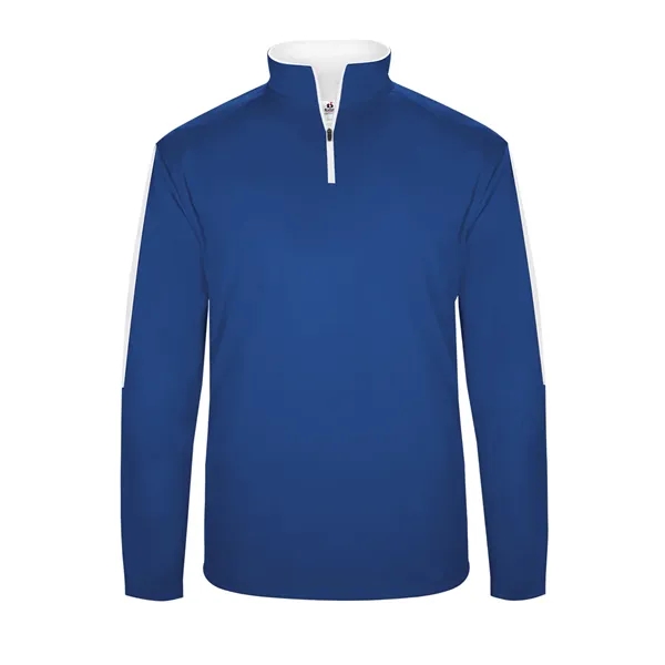 1/4 zip with Badger sport paneled shoulder for maximum movement, self-fabric... from ASI 37461 Augusta Sportswear