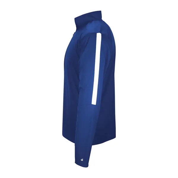 1/4 zip with Badger sport paneled shoulder for maximum movement, self-fabric... from ASI 37461 Augusta Sportswear