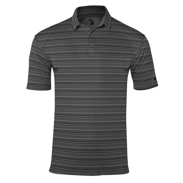 Stripe polo with Badger sport paneled shoulder for maximum movement, taped... from ASI 37461 Augusta Sportswear