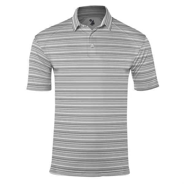 Stripe polo with Badger sport paneled shoulder for maximum movement, taped... from ASI 37461 Augusta Sportswear