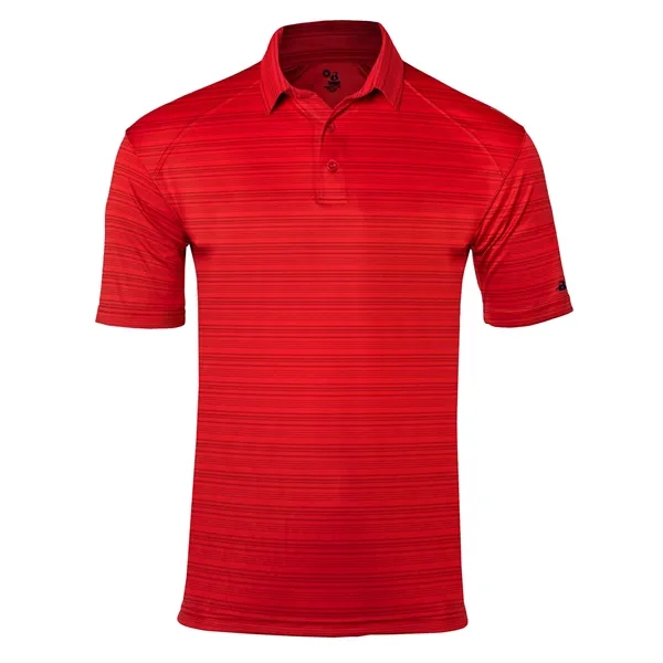 Stripe polo with Badger sport paneled shoulder for maximum movement, taped... from ASI 37461 Augusta Sportswear
