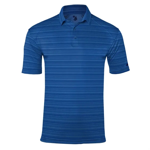 Stripe polo with Badger sport paneled shoulder for maximum movement, taped... from ASI 37461 Augusta Sportswear