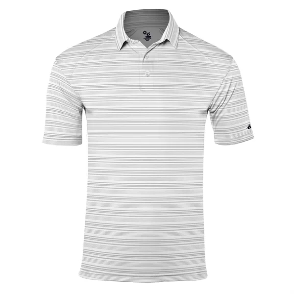 Stripe polo with Badger sport paneled shoulder for maximum movement, taped... from ASI 37461 Augusta Sportswear