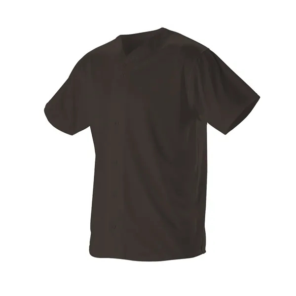 Youth baseball jersey with six button front (Spaced For Lettering), set-in... from ASI 37461 Augusta Sportswear