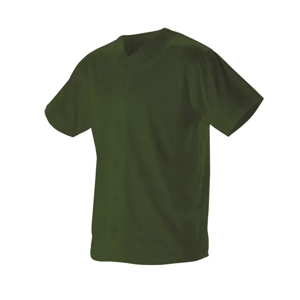 Youth baseball jersey with six button front (Spaced For Lettering), set-in... from ASI 37461 Augusta Sportswear