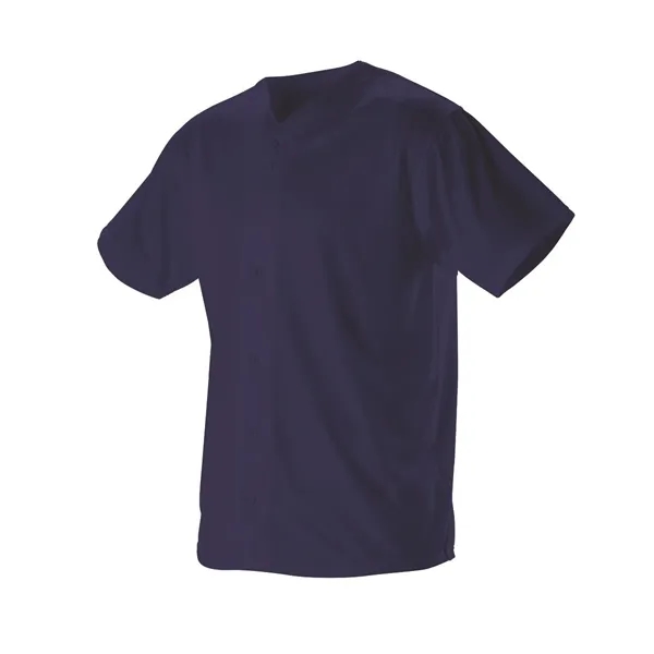 Youth baseball jersey with six button front (Spaced For Lettering), set-in... from ASI 37461 Augusta Sportswear