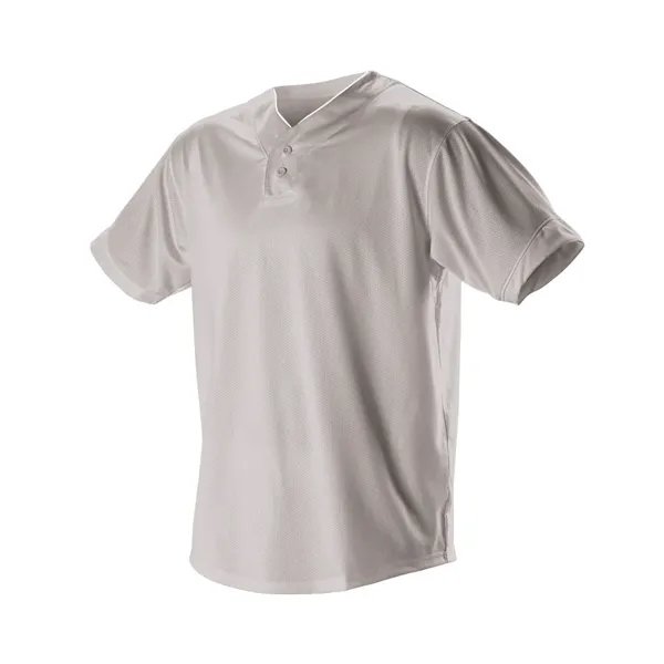 Two button baseball Henley with inset placket, one row of self-material.... from ASI 37461 Augusta Sportswear